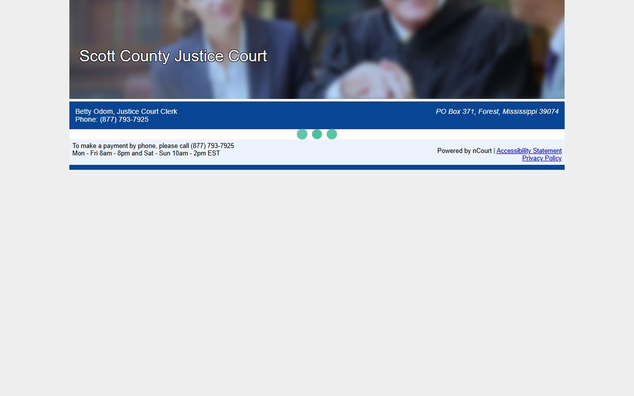 Scott County Justice Court citation record payment portal
